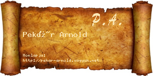 Pekár Arnold névjegykártya