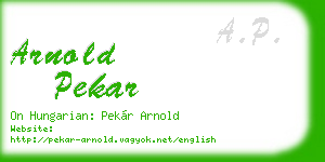 arnold pekar business card