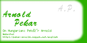 arnold pekar business card